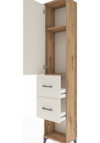 Arges Dolap 2 Raflı 2 Çekmeceli Tek Askılı 44x30x221 Çam-aytaşı Atlas Çam