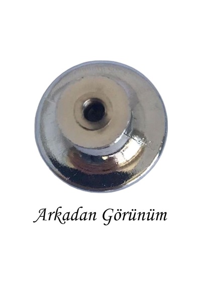 Düz Düğme Krom Kulp Mobilya Çekmece Dolap Kapak Kulbu Metal Kulp Aksesuarları Vidalı 8 Adet