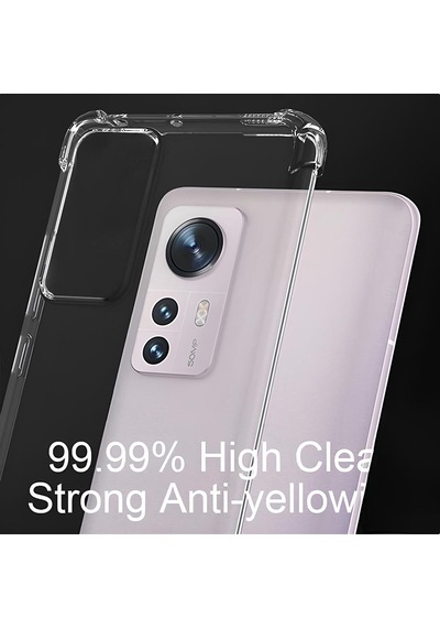 Xiaomi Mi 12t Pro Kılıf Sararmaz Kenarları Yumuşak Anti Şok Şeffaf Silikon Kapak Şeffaf