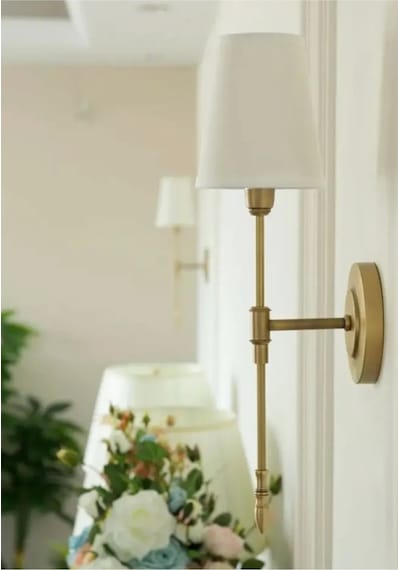 Duvar Aplik Krem Abajur Eskitme Gold Sarı Modern Tasarım Elektrik Ile Çalışır Gold
