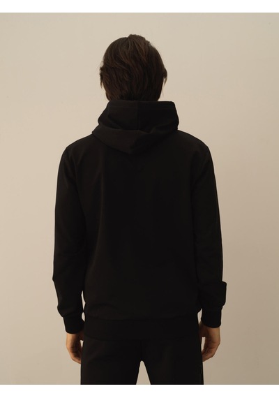 Xint Siyah Pamuk Dokulu Regular Fit Sweatshirt 300296