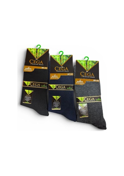Çega Socks Dikişsiz Erkek Bambu Çorap Kokulu 12'li Çok Renkli Çok Renkli