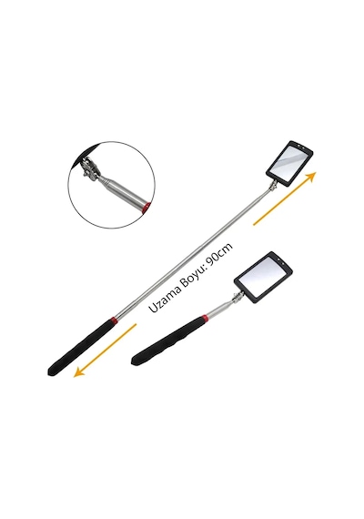 Ayt Powermaster Pm-26176 Teleskopik Uzayan Katlanır Işıklı Ayna 90 Cm Uzama Boyu