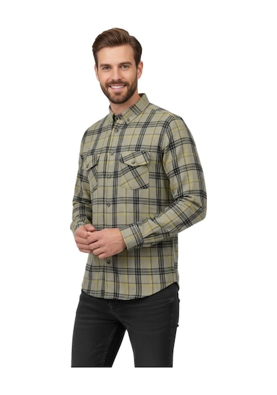 Kamer Erkek Kışlık Slim Fitt Uzun Kol Çift Cep Kapak Gömlek 2418 Bgl-st04799 Bej