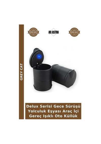Delux Serisi Gece Sürüşü Yolculuk Eşyası Araç İçi Gereç Işıklı Oto Küllük