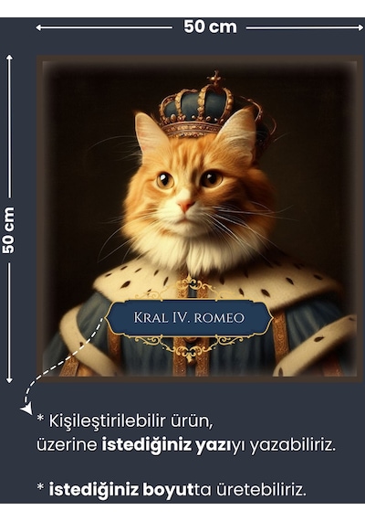 Kral Kedi Posteri, Kral Kedi Posteri, Yüksek Çözünürlüklü Akıllı Kağıt Poster, Yapay Zeka Tasarım