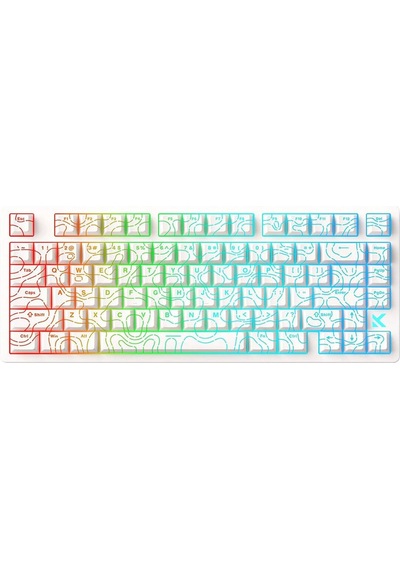 Jet 75 White Topographic %75 Kailh Magnetic God Switch 8k Hz Hall Effect Hotswap Rgb Gaming Klavye Hw-jet75-9