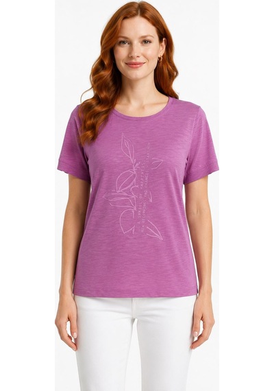 Neden Tekstil Kadın Pembe Baskılı Kısa Kollu Pamuklu T-shirt