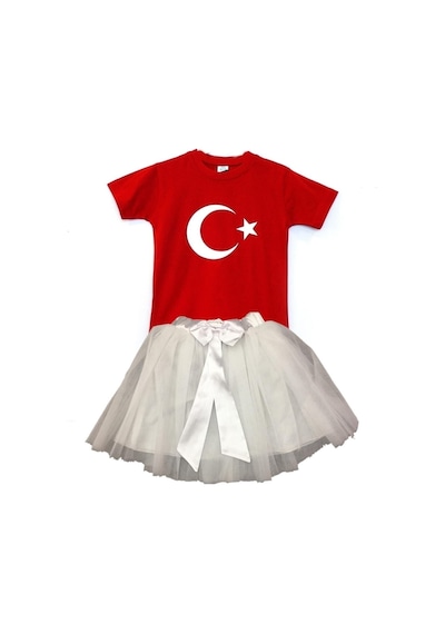 Nacar Store Kız Çocuk 23nisan 29ekim Gösteri Kostüm Doğumgünü Kıyafeti Ayyıldız Kısa Kol & Tütü Etek Takım Beyaz Nacar Store Kız Çocuk 23nisan 29ekim Gösteri Kostüm Doğumgünü Kıyafeti Ayyıldız Kısa Kol & Tütü Etek Takım Beyaz