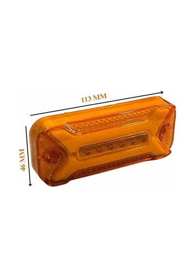 24v Yan Sinyal Lambası Dorse Side Marker Turuncu-turuncu 2 Fonksiyonlu Neon Ledli 113 46 Mm