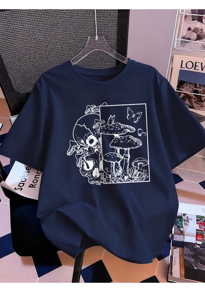 Noıssey Urban Pop Graphic Kadın Tişört Koleksiyonukod 5150 Lacivert