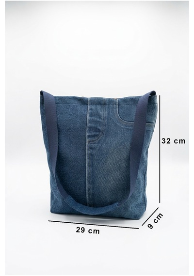 Tuttobene Denym Kot Pantolon Görünümlü Pinterest Vintage Omuz Çantası Tb042 Mavi