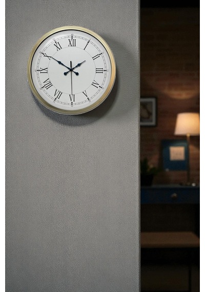 Retro Modern Roma Rakamlı 40 Cm Metal Duvar Saati Eskitme