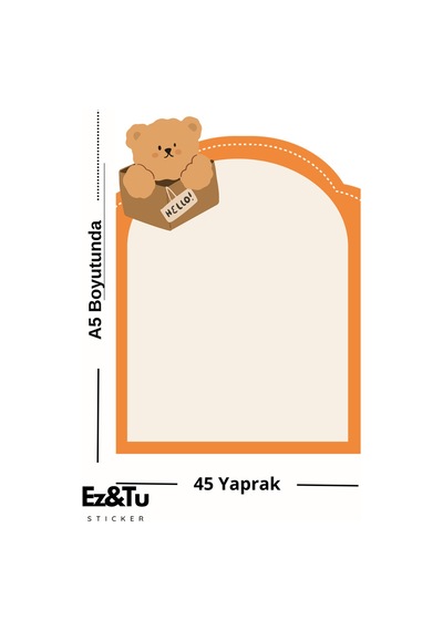 Ayıcık Temalı A5 Not Defteri 45 Yaprak Cute Serisi Çok Renkli