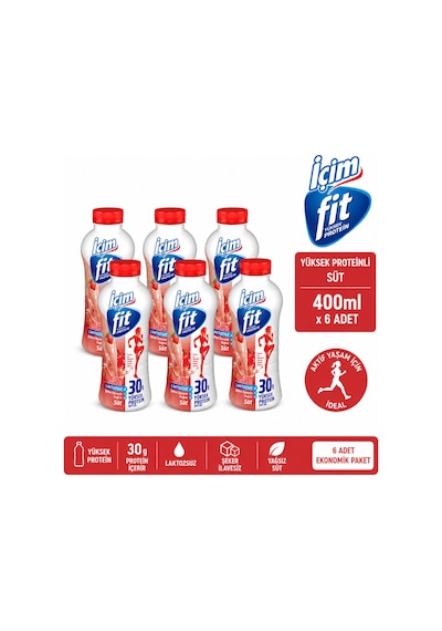 Fit Yüksek Proteinli Laktozsuz Süt Karma Paket 400 Ml X 24 Adet