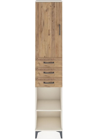 Arges Dolap 4 Raflı 3 Çekmeceli Tek Kapaklı 44x30x221 Aytaşı-çam Aytası