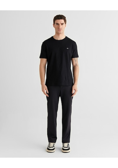 Gant Erkek Bisiklet Yaka Logolu T-shirt Siyah