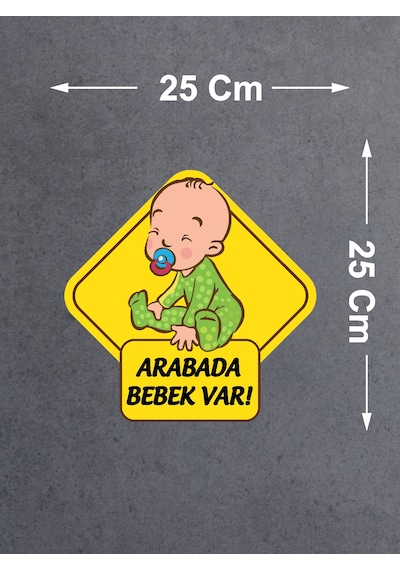 Arabada Bebek Var Sticker - Araba Oto Motosiklet Karavan Sticker - 00170 25x25 Cm