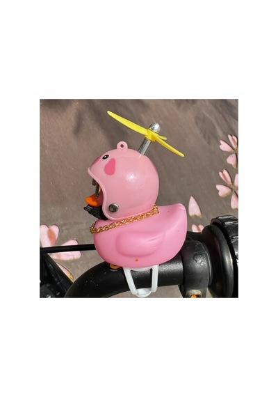 Pembe Kasklı Işıklı Ördek Aksesuar Seti Torpido Motor Bisiklet İçin Gözlük Kolye Pervane Kask Işıklı