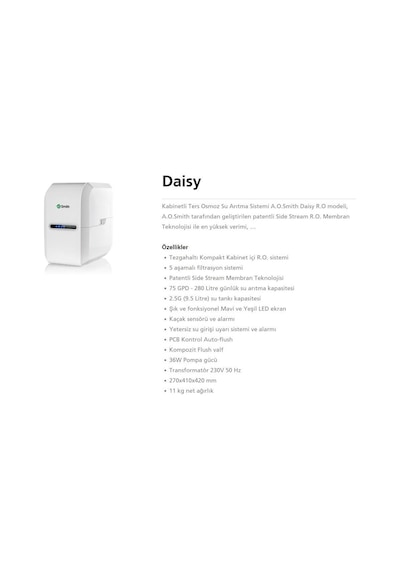 Ao Smith Daisy En Kaliteli Arıtma Cihazı Dijital Gösterge Kab 395681868