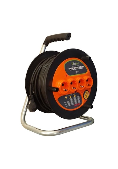 Bylion 50 Metre Makaralı Seyyar Uzatma Kablosu 3x2.5mm - PMK-50325-F