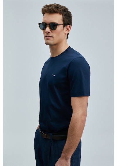 Lufian Erkek Bran Modern Grafik T-shirt 111020262 Lacivert Lacivert