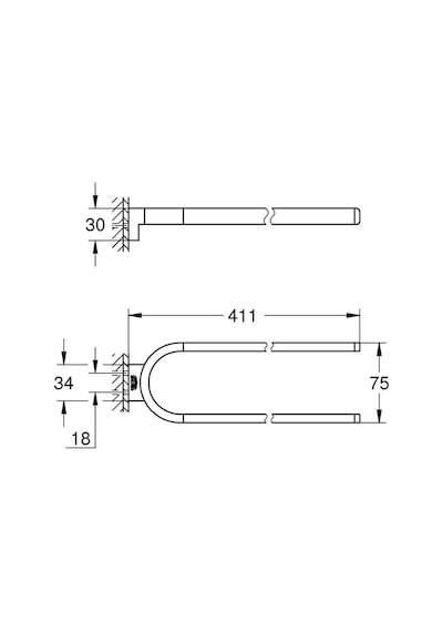 Grohe Selection Havlu Tutacağı, Sabit - 41059000 Krom