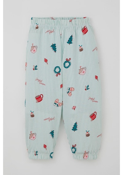 Breeze Kız Bebek Pijama Takımı Neşeli Sezon Yılbaşı Temalı 9 Ay-3 Yaş, Su Yeşili Su Yeşili