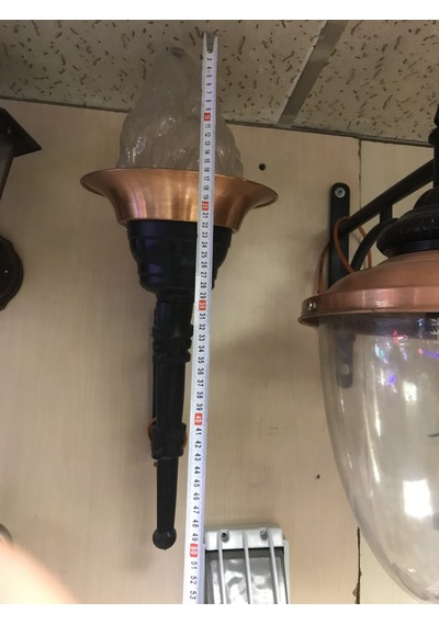 Meşale Bakır Bahçe Cam Başlık E27 Duy Küçük Boy Diğer