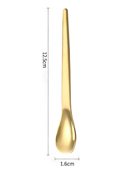 201 Çelik 6 Adet Gold Mat 12,5 Cm Klasik Çay Kaşığı Cin941sr-6 Altın
