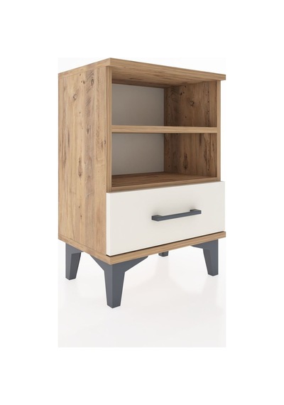 Arges Komodin 2 Raflı Tek Çekmeceli 44x30x64 Çam-aytaşı Çam