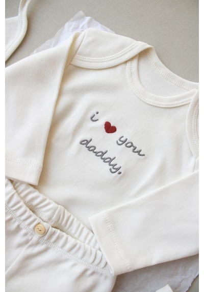 Oh Lala Koala Dad Nakışlı 5li Uzun Kollu Yenidoğan Set Beyaz