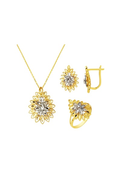 Bilezikci Yaşam Çiçeği 14 Ayar Altın Spor Set Stlbs14k30084