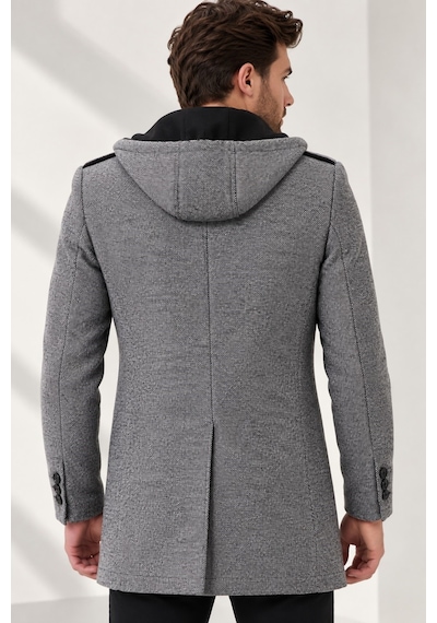 Plt9406 Dewberry Erkek Palto-desenli Gri