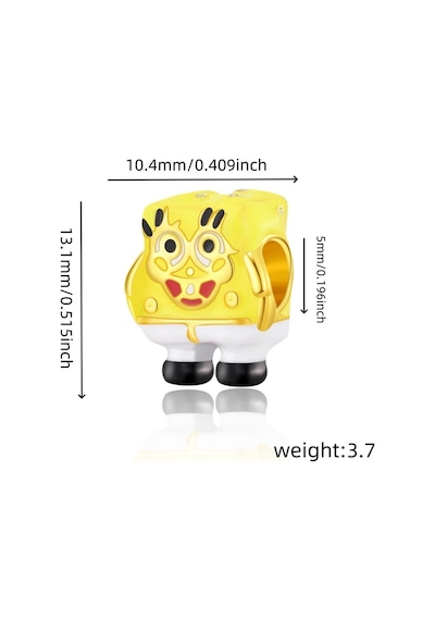 Süngerbob Kareşort Charm Gümüş Kaplama