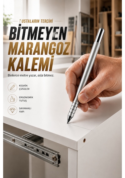 Bitmeyen Marangoz Kalemi Açık Gri