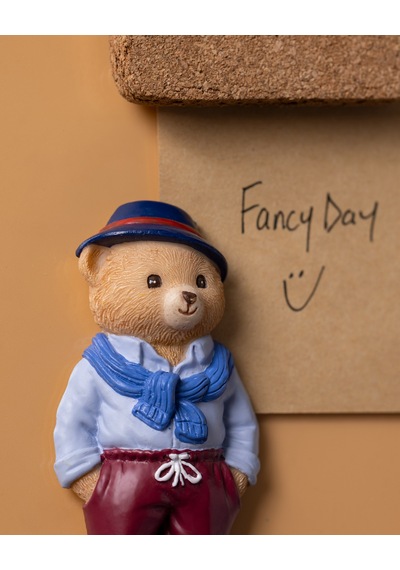 Benoit Bear Magnet - Mavi/bordo - 4x8 Cm 8684427186978 Çok Renkli