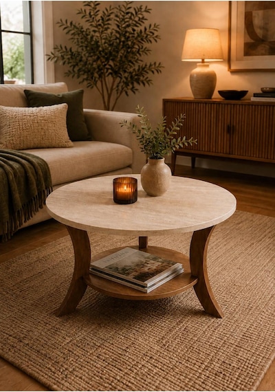 Orta Sehpa Traverten Desen Ceviz 75 Cm Çap - Mdf Ayak 46 Cm Yükseklik Modern Orta Sehpa Ceviz Traverten Traverten - Ceviz Orta Sehpa Traverten Desen Ceviz 75 Cm Çap - Mdf Ayak 46 Cm Yükseklik Modern Orta Sehpa Ceviz Traverten Traverten - Ceviz