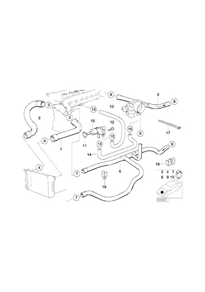 Bmw E36 Su Hortumu M50 S50 Motor 320İ 325İ 325İs M3 13541735173