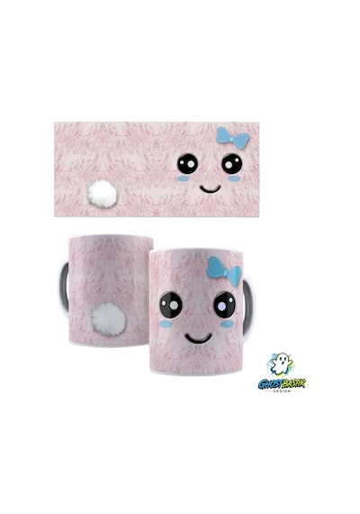 Ghostbastır Desıgn Kawaii Tavşan Kupa Bardak Tek Adet K0482 Çok Renkli
