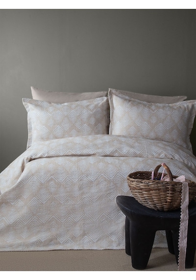 Bedline Tek Yatak Örtüsü Çift Kişilik Areca Bej 230x240 Cm Bej