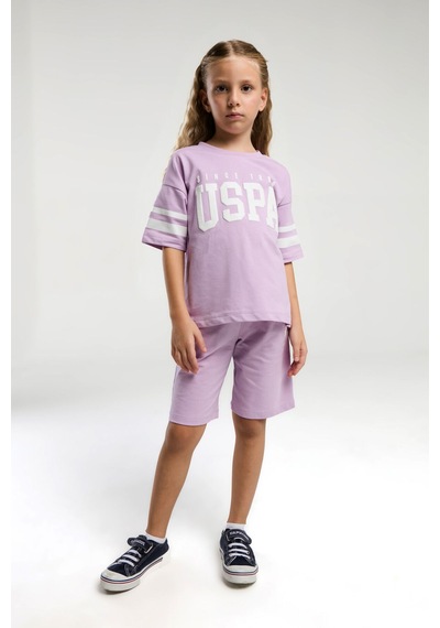 U.s. Polo Assn. Kız Çocuk Mor Bermuda Takım Us2091 Mor