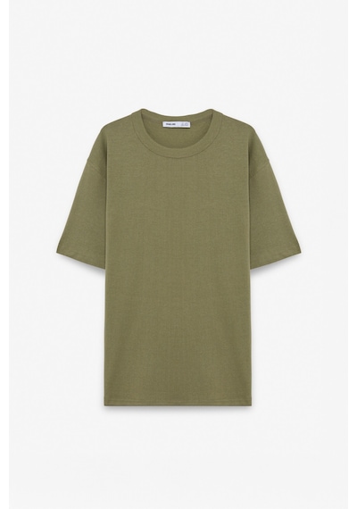 Grimelange PELTZ Erkek Relaxed Bisiklet Yaka Kısa Kollu Haki T-Shirt