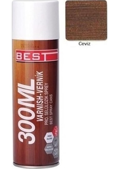 Selülozik Sprey Ahşap Metal Vernik 300 Ml Ceviz Renk
