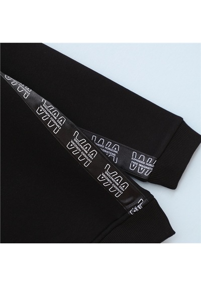 Wanex Erkek Çocuk Uzun Kol Kalın Sweatshirt - 16522 Siyah