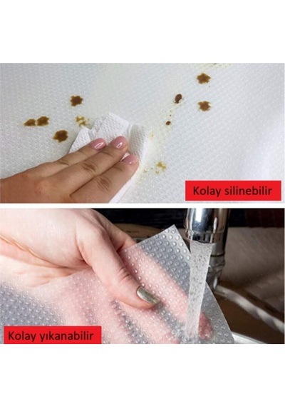 10 Metre Şeffaf Kaydırmaz Raf Dolap Ve Çekmece Örtüsü Plastik Çok Renkli Diğer