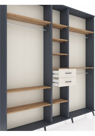 Arges Dolap 10 Raflı 2 Çekmeceli 3 Askılı 220x30x243 Antrasit-çam/aytaşı Atlas Çam/aytası Arges Dolap 10 Raflı 2 Çekmeceli 3 Askılı 220x30x243 Antrasit-çam/aytaşı Atlas Çam/aytası