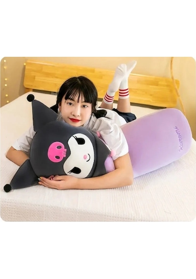 Kawaii Sevimli Yumuşak Uzun Yastık Peluş Doğum Günü Hediyesi 60 Cm Kuromi
