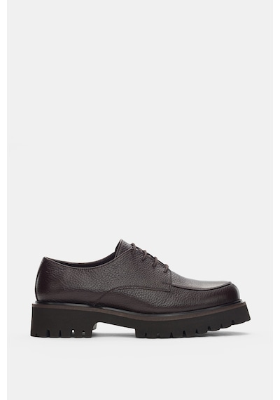 Calder Hakiki Deri Bağcıklı Kadın Loafer- Kahverengi