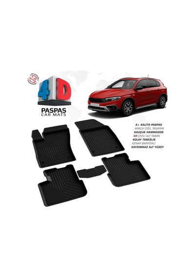 Fiat Egea Cross 4d Araca Özel Havuzlu Kauçuk Paspas 2020 Üzeri